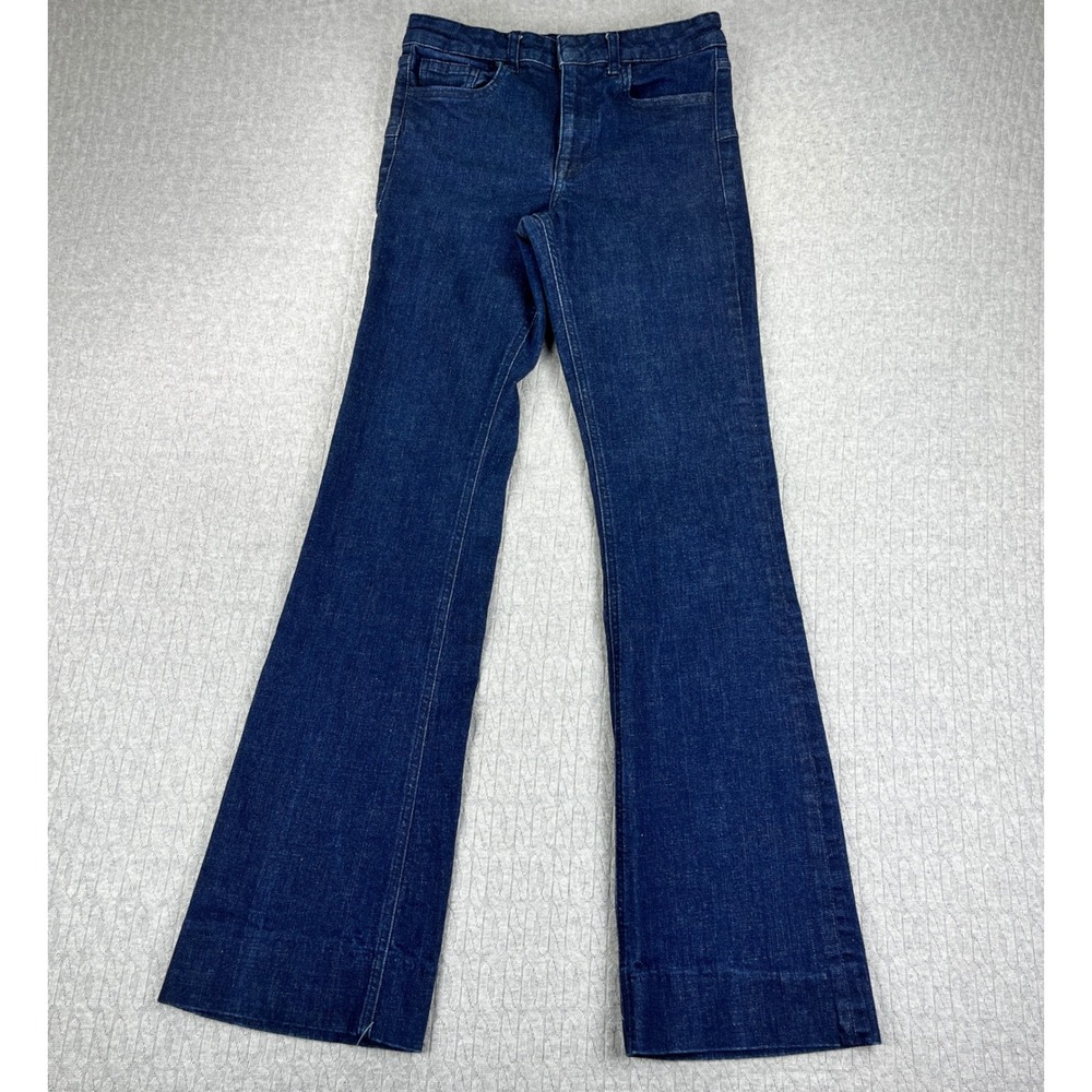 Zara Bootcut Flare Jeans Women Size 4/27x32 Blue High Rise Dark Wash Denim - Picture 11 of 11